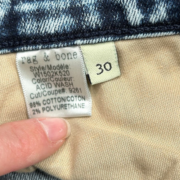 Rag & Bone | Acid Wash Stretchy Denim Size 30 - Picture 6 of 6